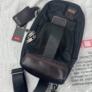 TUMI Sling Bag Crossbody - Lightweight Black Nylon